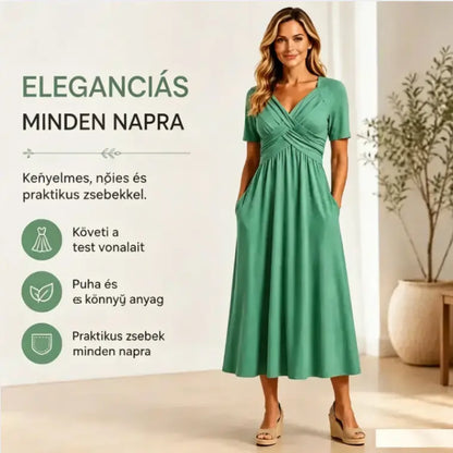 🔥🔥👗【S-3XL】Modern, lezser, középhosszú ruha tiszta színekben, 2026-tól.