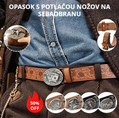 🆒🎁👍Muški remen s reljefnim uzorkom i ugrađenim nožem