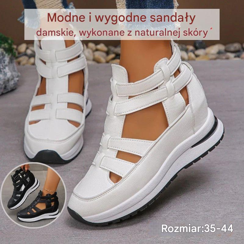 【35-44】2025 Modne i wygodne sandały damskie, wykonane z prawdziwej skóry