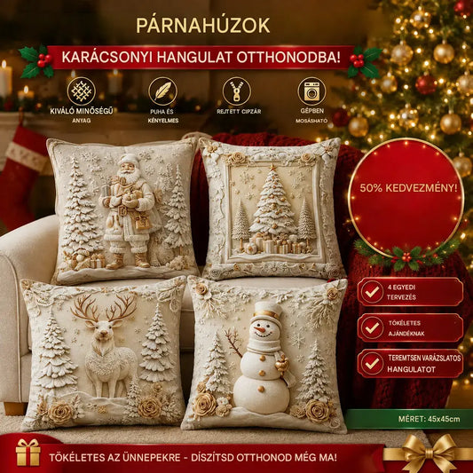 🎅Karácsonyi akció 49% kedvezmény🎄Karácsonyi témájú párnahuzat 【4 darabos szett】-4164435