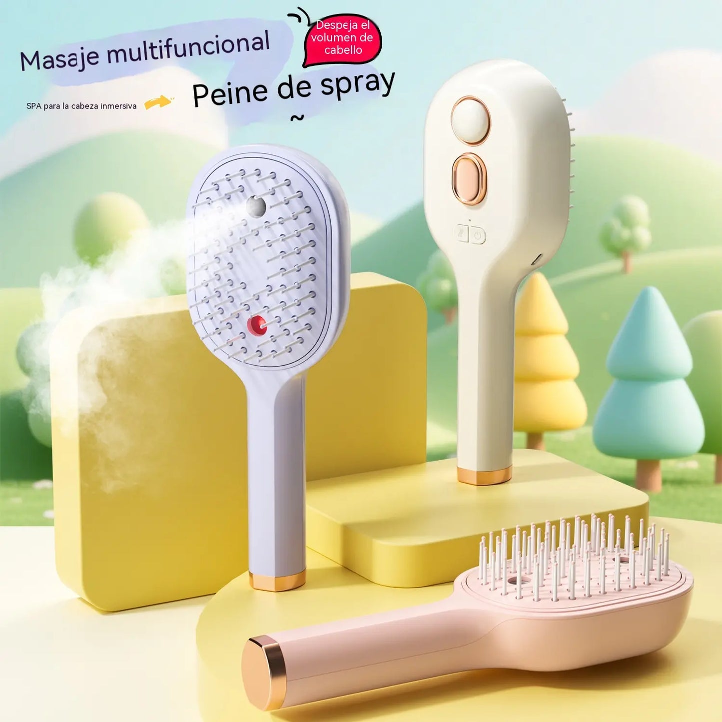 【30%OFF】💖💨Češalj s funkcijom prskanja jednim gumbom za učinkovito sprječavanje zapetljavanja kose.