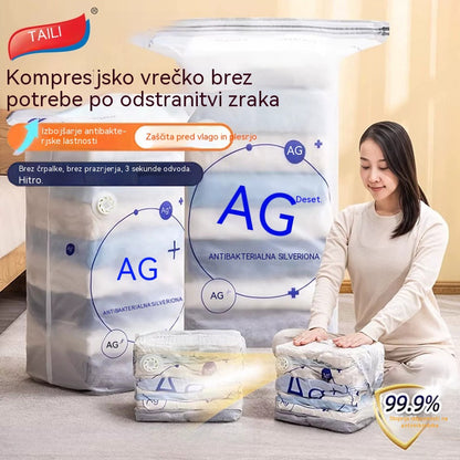 🧳 5 kos za 26 EUR 💨 Velika, stisljiva vakuumska vrečka za shranjevanje: črpalka ni potrebna, neprepustna in idealna za prihranek prostora v kovčkih in doma ✈️