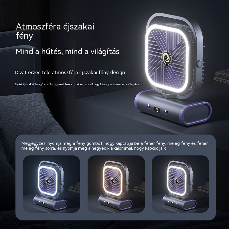 💨 Új, multifunkcionális, csendes ventilátor: fénymegvilágítással és ötféle szélsebesség-beállítással💡