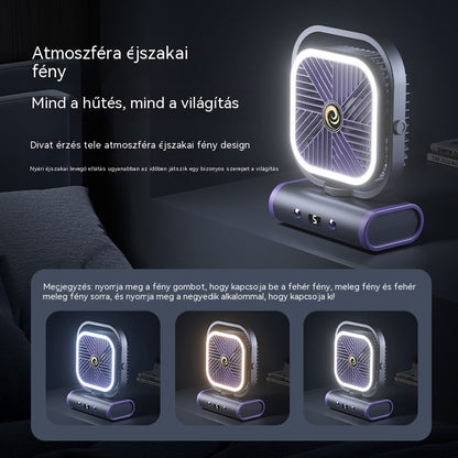 💨 Új, multifunkcionális, csendes ventilátor: fénymegvilágítással és ötféle szélsebesség-beállítással💡