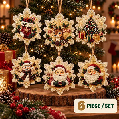 🎄 6 részes DIY gyémántkirakós karácsonyi díszkészlet – Kreatív családi projekt, amely tökéletes a karácsonyfára, ablakba vagy ajándéknak!