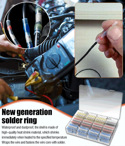 ⚡【100 unidades】Conectores termorretráctiles con anillo de soldadura: conexión de cables rápida, impermeable y segura.