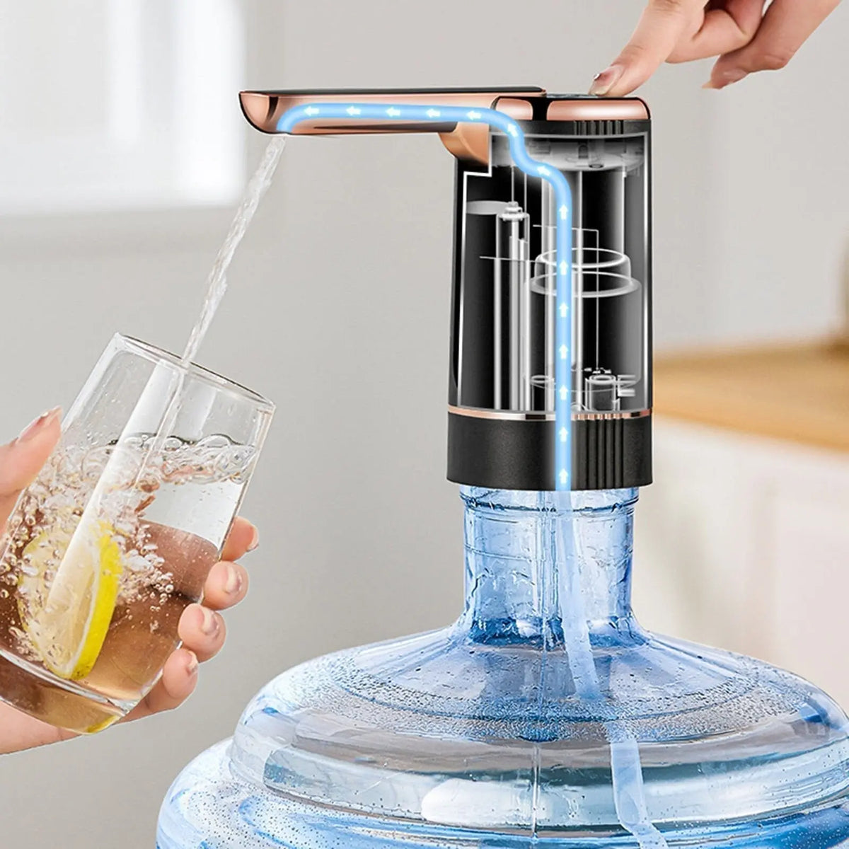 🚰 Összecsukható elektromos vízpumpa-adagoló – Hordozható USB vízpumpa, univerzális, 2-5 gallonos vízvödrökhöz, kempingezéshez és otthoni ivóvízhez alkalmas