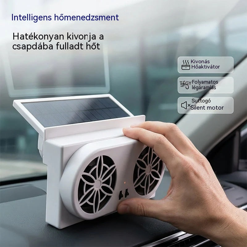 50% KEDVEZMÉNY🌀Napenergiás autós ventilátor