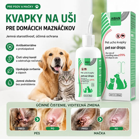 【Hit sprzedaży】🐶🐱 Płyn do czyszczenia uszu zwierząt | Łagodzi swędzenie uszu 👂 Odpowiedni dla psów i kotów