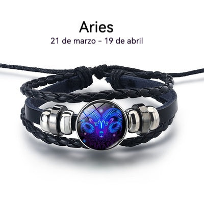 💎🌙🔥Αγοράστε 4 και πάρτε 4 δωρεάν🔥Βραχιόλι με φωτεινό ζώδιο｜Δερμάτινο πλεκτό προστατευτικό βραχιόλι｜Προσέλκυει τύχη και ευημερία