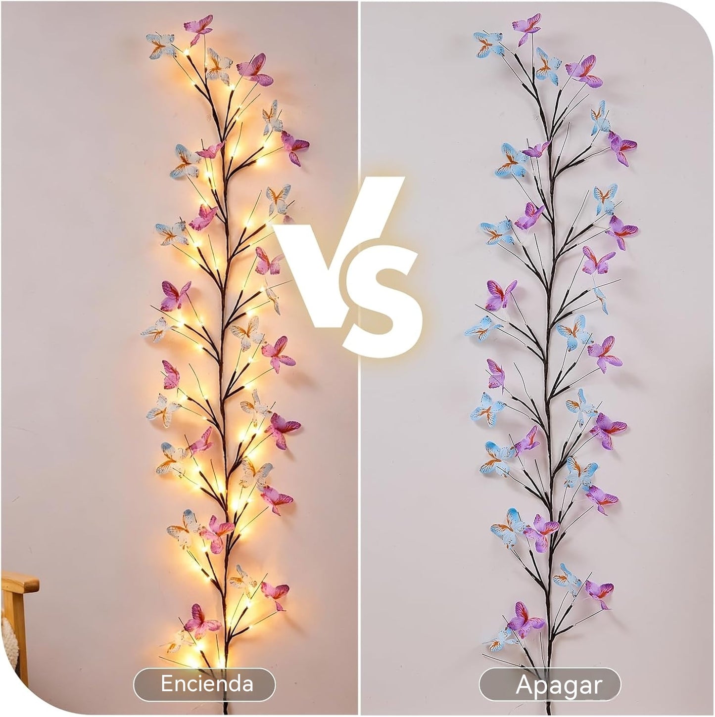 ✨ Prilagodljive LED lučke v obliki vzpenjajoče se veje z metulji - ustvarite čarobno in prijetno vzdušje v vašem domu 🦋💡