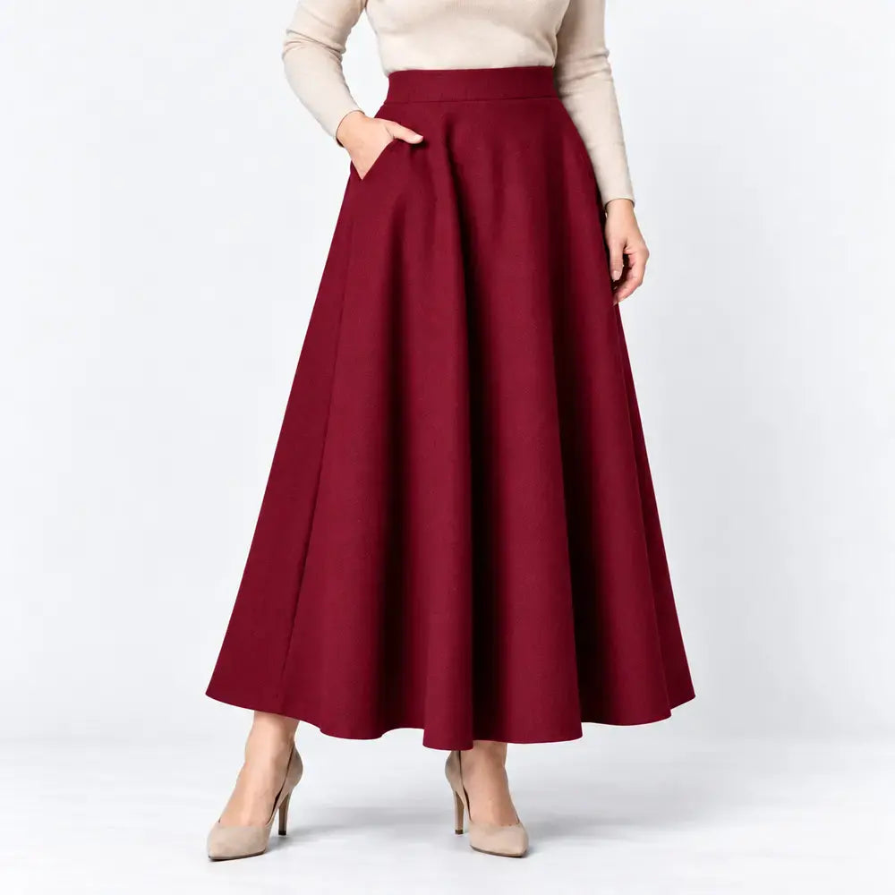 🤩Dús esésű hosszú szoknya zsebekkel – őszi‑téli stílus egyben!👗