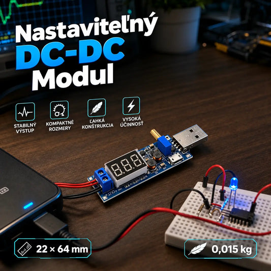 🔌【Rozhranie micro USB + rozhranie typu C】💻 Nastaviteľný modul napájania USB – 5V viacvýstupný regulátor napätia (3,3 – 24 V) | Stolný zdroj napájania pre všetky typy zariadení 🔋