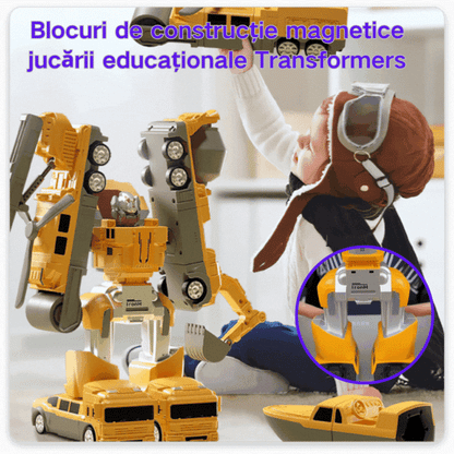 🤖 [16 részes készlet] Mágneses, átalakítható építőelemek – fejlesztőjáték