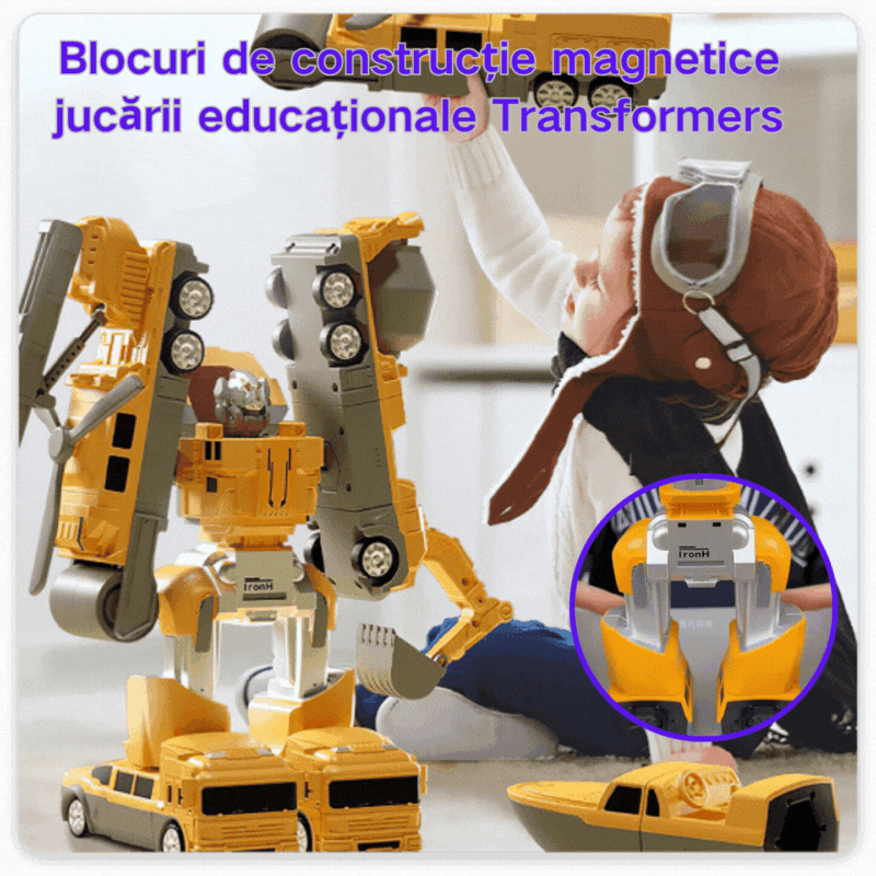 🤖 [16 részes készlet] Mágneses, átalakítható építőelemek – fejlesztőjáték