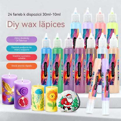 🎨【24 farieb v balení】Len 27 eur🥳💞24-farebné 3D graffiti fixky na sviečky!