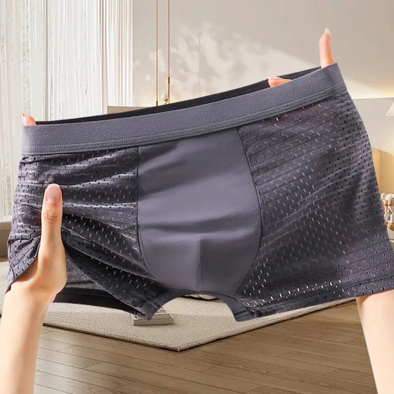 【🔥Hot Sale】Férfi kényelmes, légáteresztő hálós boxeralsó