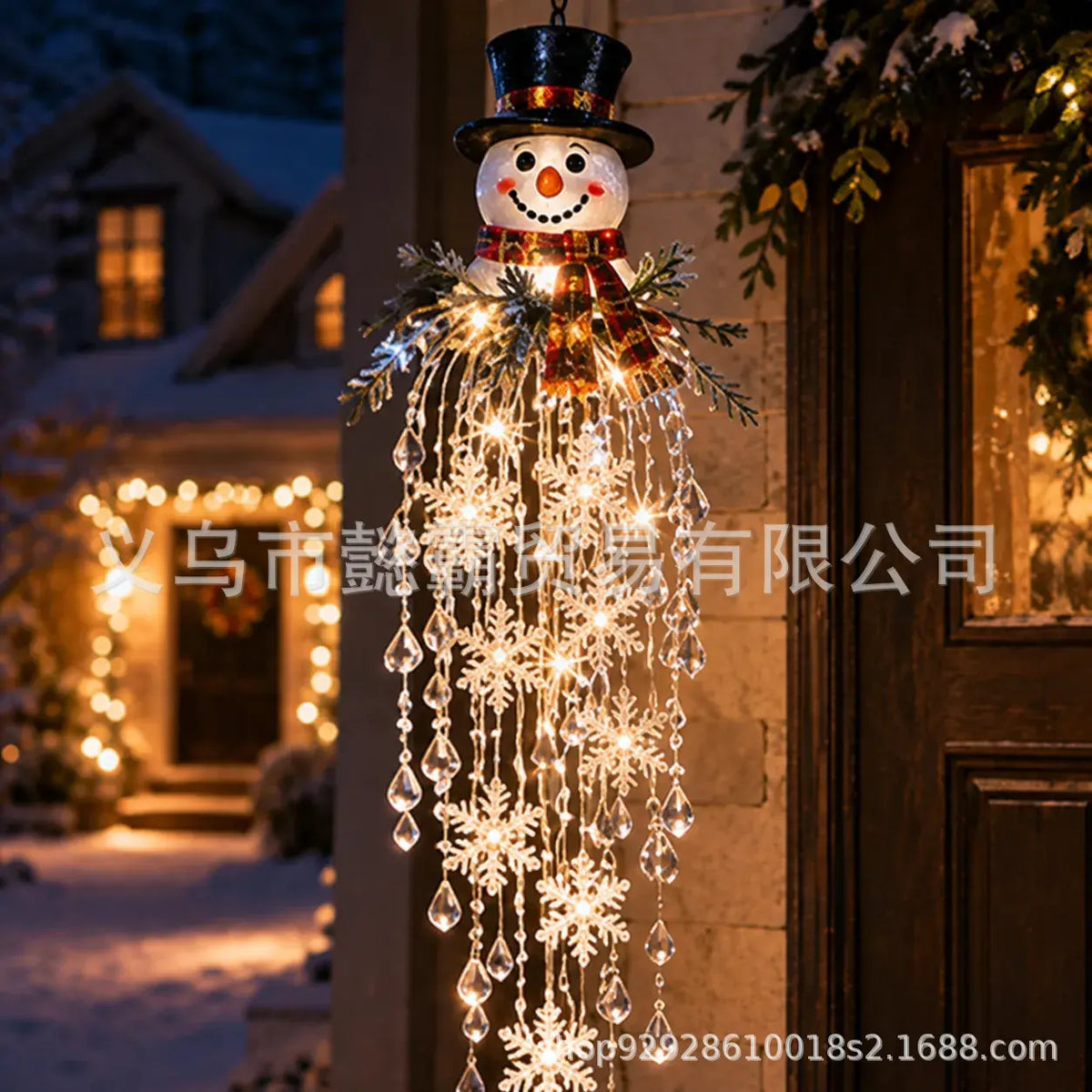 🔥 MA 50% KEDVEZMÉNY 🎅 Karácsonyi függő hópehely és kristály LED fény | Varázslatos ragyogás a verandára ✨