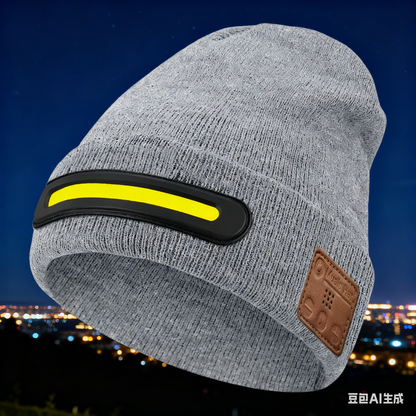 💥【Απίστευτη τιμή!】🔥🧢Επαναφορτιζόμενο σκούφο LED με Bluetooth，Κρατήστε ζεστό💡