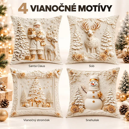【4-dielna sada】23 eur🎅Vianočný výpredaj 49% ZĽAVA🎄Obliečka na vankúš s vianočnou tematikou