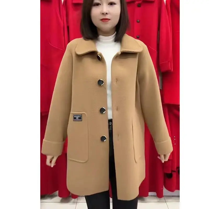 🏆🔥【M-4XL】Megfordítható gyapjúkabát középkorú és idősebb nőknek