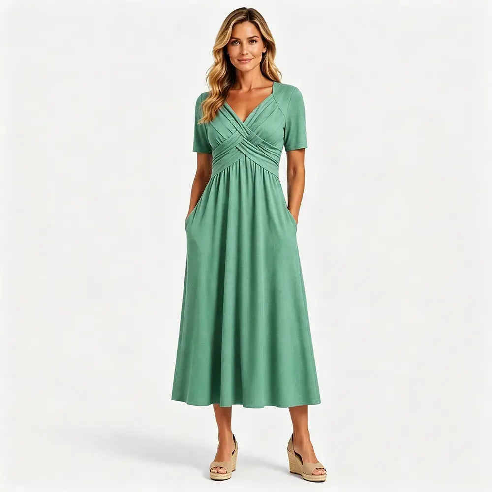 🔥🔥👗【S-3XL】Modern, lezser, középhosszú ruha tiszta színekben, 2026-tól.