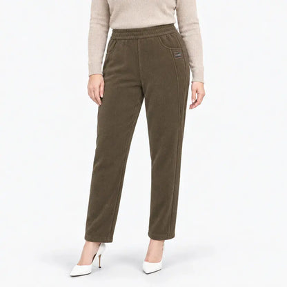 👖【S-2XL】Új női szigetelt nadrág őszre és télre – magas derekú, egyenes szárú, karcsúsító, meleg