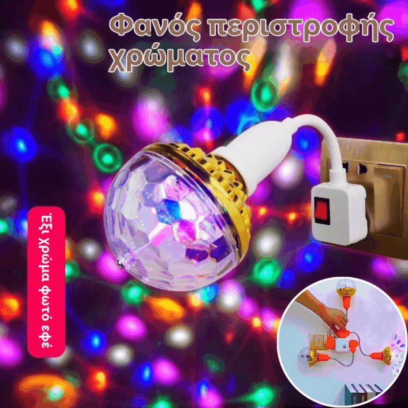 🎄 ΠΡΟΣΦΟΡΑ ΓΙΑ ΤΙΣ ΓΙΟΡΤΕΣ! 50% ΕΚΠΤΩΣΗ 🔥Πολύχρωμη περιστρεφόμενη μαγική μπάλα ντίσκο