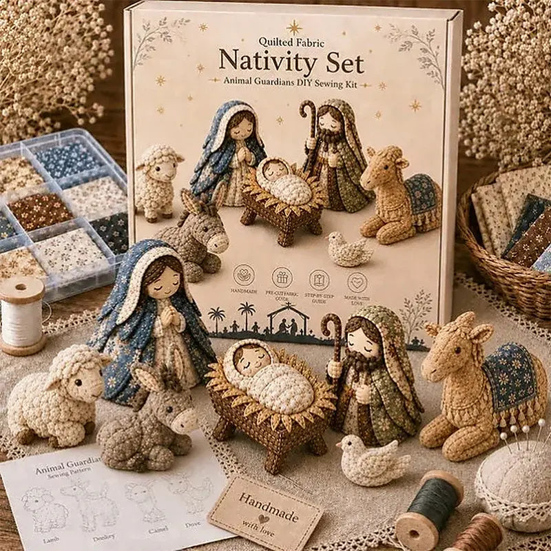 🧵✨ Saját készítésű patchwork betlehem varrókészlet, karácsonyi kézműves készlet, kézzel készített dísz dekorációhoz és ajándékhoz 🎄🎁