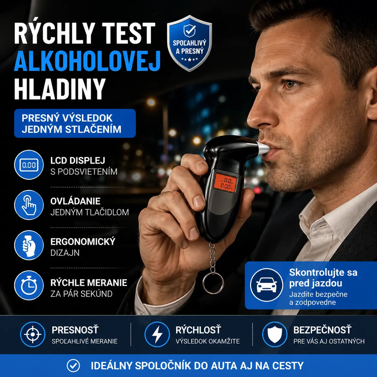 🔥50 % zľava🔥 Prenosný alkohol tester