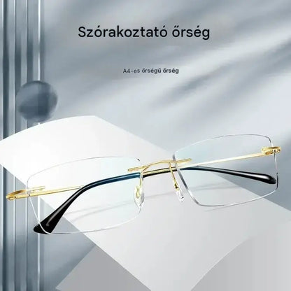 Kiváló minőségű, ultrakönnyű, keret nélküli, nagy felbontású, professzionális szemüveg kék fény elleni védelemmel - unisex
