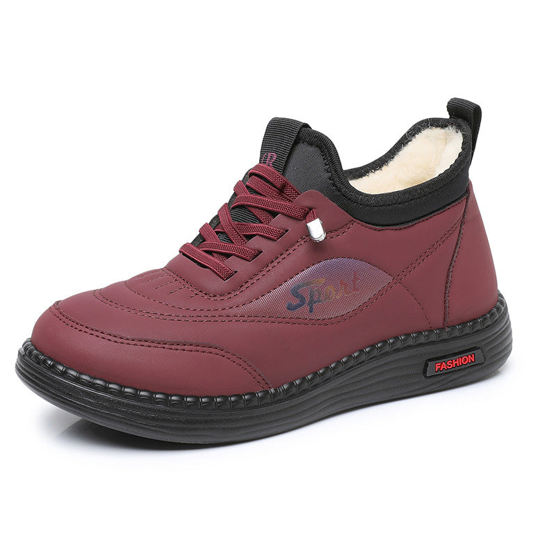 👟【35-41】Νέα χειμωνιάτικα βελούδινα και χοντρά αντιολισθητικά παπούτσια για μαμάδες, μοντέρνα και ευέλικτα ζεστά βαμβακερά παπούτσια, χιονομπότες με μαλακή σόλα