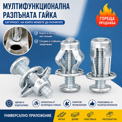 🔥50% ОТСТЪПКА【100 броя】M4M5M6 Разширителен винт, капачка, гайка, нитова гайка
