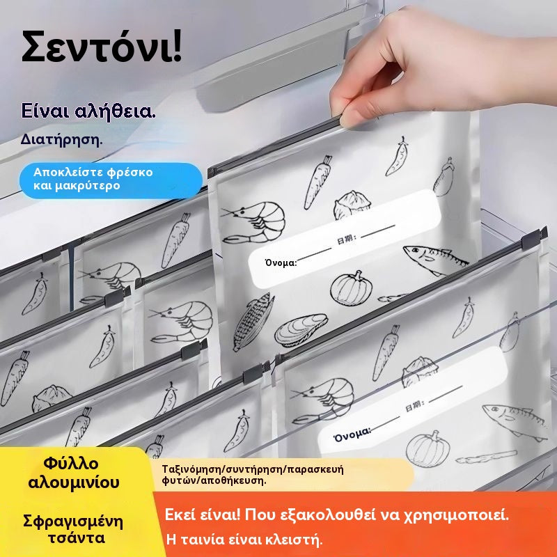 🧡 [10 pcs] Επαναχρησιμοποιήσιμη σφραγισμένη σακούλα αποθήκευσης από αλουμινόχαρτο αλουμινίου