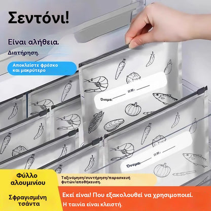 🧡 [10 pcs] Επαναχρησιμοποιήσιμη σφραγισμένη σακούλα αποθήκευσης από αλουμινόχαρτο αλουμινίου