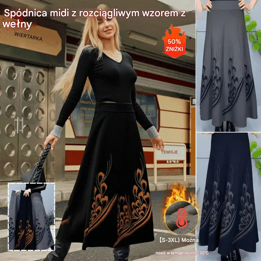 【S-3XL】Spódnica z grubej wełny na jesień i zimę, modna i uniwersalna