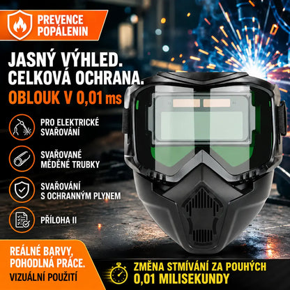 🔥😎 Teljesen automatikus hegesztősisak védőmaszkkal és automatikusan sötétedő szűrővel