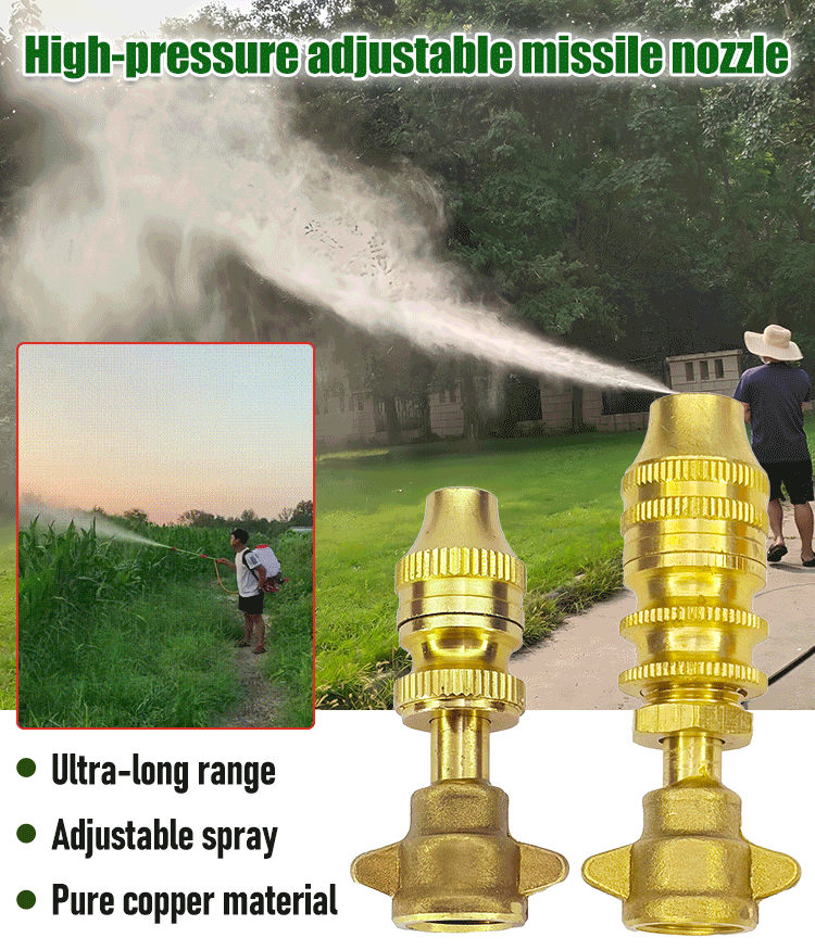 🚿🏠Boquilla de pulverización de alta presión fabricada en cobre puro, accesorio para pulverizador eléctrico de uso agrícola.