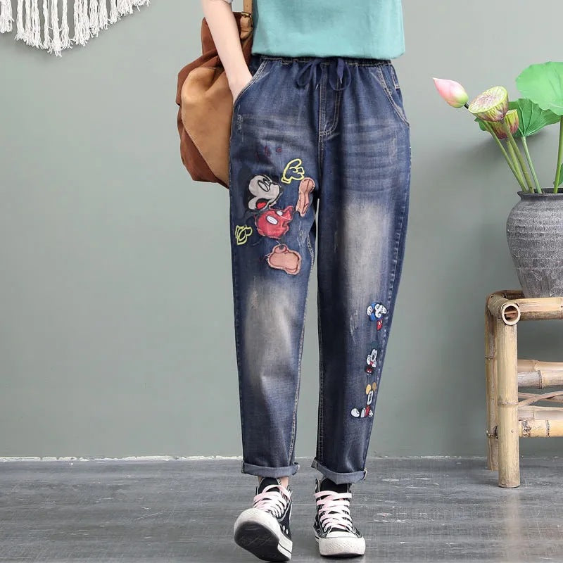 🔥【Zľava 30 %】【S-5XL】Módne dámske džínsy s elastickým pásom, moderné a pohodlné, dostupné v mnohých veľkostiach