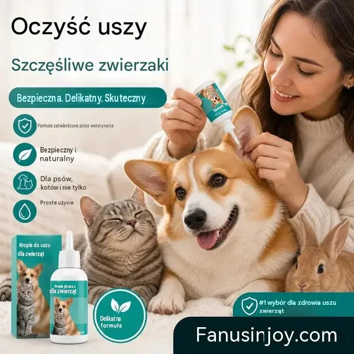 【Kup 1, a 1 dostaniesz gratis】 🐱🐶 Delikatne krople do czyszczenia uszu dla zwierząt — pożegnaj się z chorobami uszu zewnętrznych