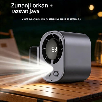 🌀❄Nov visokozmogljiv USB ventilator z digitalnim LED zaslonom za uporabo v avtomobilu in na prostem