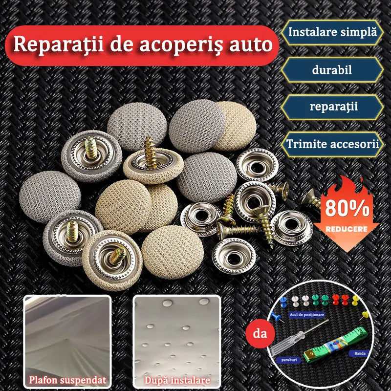 🔥【30% POPUSTA】Platno s krova automobila pada, popravite kopču za pričvršćivanje čavala, preinaku i obnovu unutrašnjosti automobila bez demontaže (kit alata za ugradnju + odvijač + ručnik uključen)
