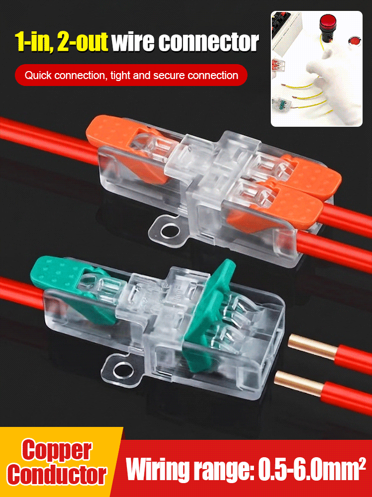 🩷 Terminales de conexión rápida tipo Y y H, compatibles con conductores flexibles y rígidos.