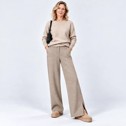 👖【S-3XL】Női bő szárú nadrág őszi/téli viseletre - Meleg gyapjú anyag, egyenes szárú, bő szabású