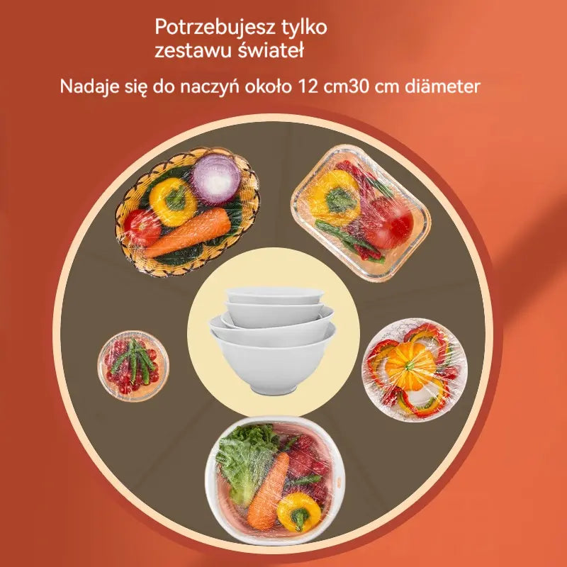 🔥 【200 szt.】Jednorazowe pokrywki świeżości klasy spożywczej – szybka i łatwa ochrona żywności