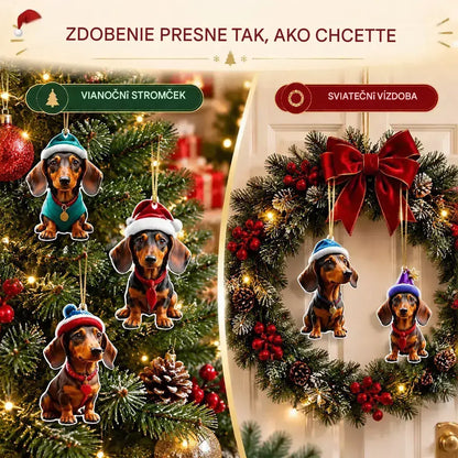 🎄【9 darab】🐕 Karácsonyfadíszek kiskutyák formájában