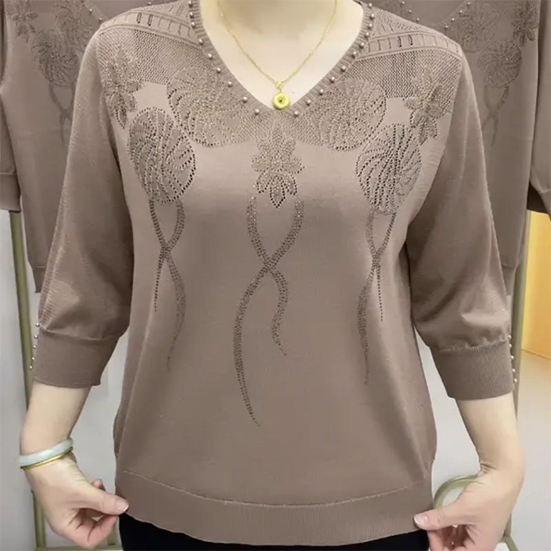 🔥【M-5XL】Nový módny top z ľadového hodvábu – jemný, vzdušný a lichotivý pre každú postavu. Ideálny na jeseň aj do práce! ✨