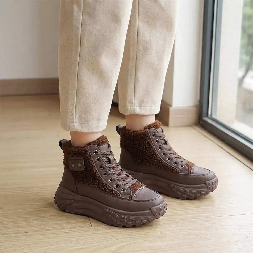 👟✨Bélbéléssel ellátott női téli bakancs, vastag talppal😍