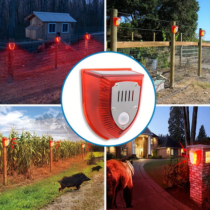 【⚡-50%】🔥Solarny alarm, lampa antykradzieżowa z czujnikiem ruchu, ultradźwiękowy odstraszacz zwierząt
