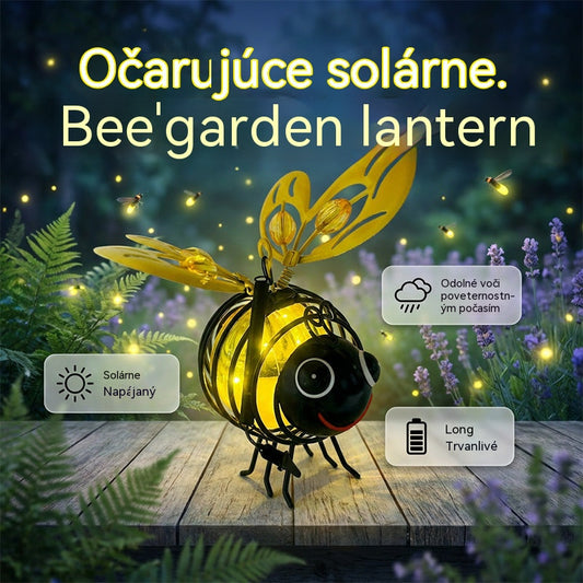 🌙🍃Méh alakú, függő napelemes lámpa - meleg borostyánszínű fény, villódzásmentes, ideális kerti partikra, kempingezéshez vagy gyerekszobába 🌞🌜
